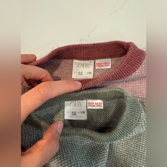 Zara Green and Burgundy Crewneck Sweaters - Picture 2 of 9